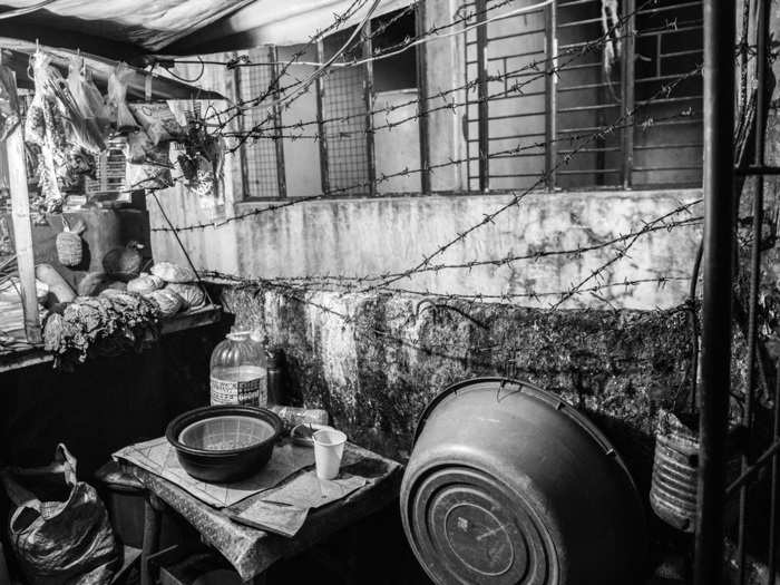 Some of the inmates and their relatives ran small shops in the jail like this vegetable stand. Sumulong likened the area of the prison where the families lived to a small town.