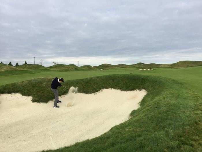 On the first hole, my playing partner Tony Manfred got into some trouble.