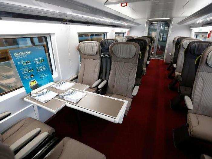 The business class cabin offers passengers a quiet and comfortable space to work.