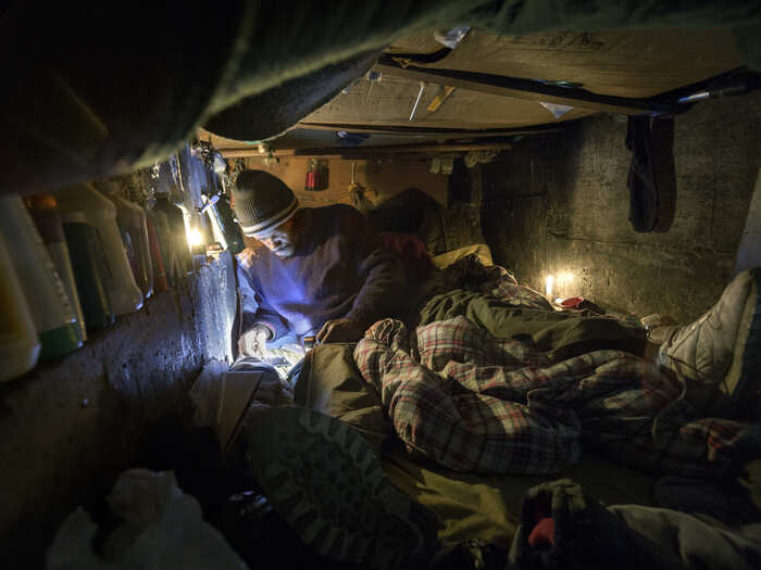 In 1991 it reopened for use as an Amtrak tunnel, triggering a massive eviction of the homeless living there. But as time went on, more people moved back in, making homes in small crevices and in rafters.