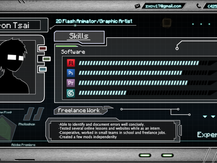 Aaron Tsai created an amazing interactive resume to get a job as an animator.