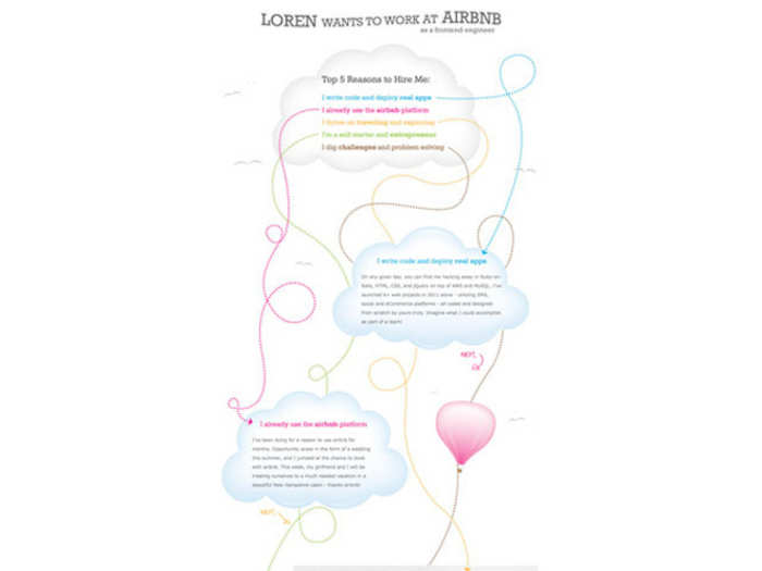 An engineer named Loren Burton created a beautiful resume to apply to a job at Airbnb.