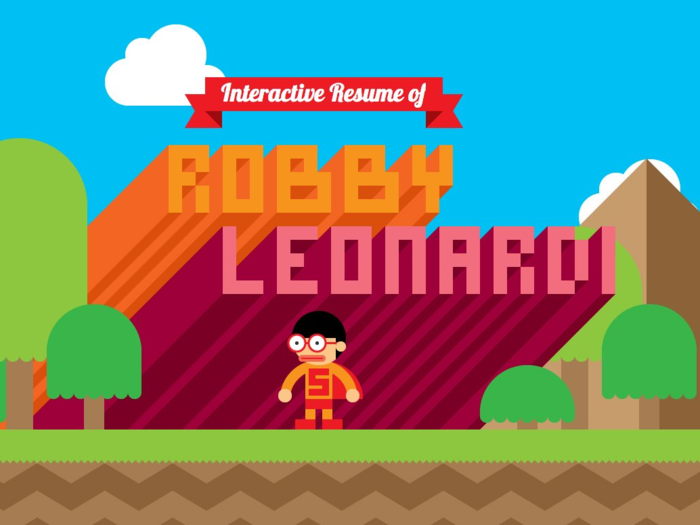 Robby Leonardi created an incredible video game version of himself for his resume. It