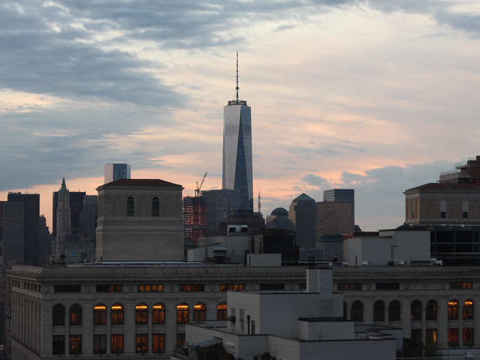 And in the time Marchese was in meetings, class, and the dining hall, the S&P dropped 30 points and his automated program picked up 16 new positions. Out his window, the sun sets to the west of the Freedom Tower. It