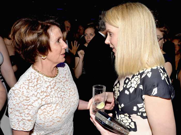 And she socialized with Congresswoman Nancy Pelosi at a party Yahoo hosted with ABCNews before the White House Correspondents