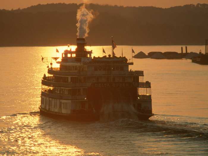 Cruise down the Mississippi River in a classic steamboat.