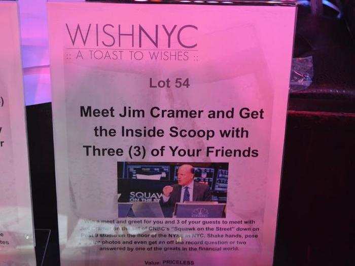 And for all you financial news fans out there — attendees bid for the chance to meet Jim Cramer.