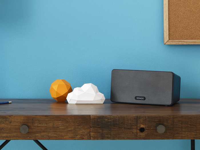 The Sonos Play 3 wireless speaker is powerful enough to fill the room.