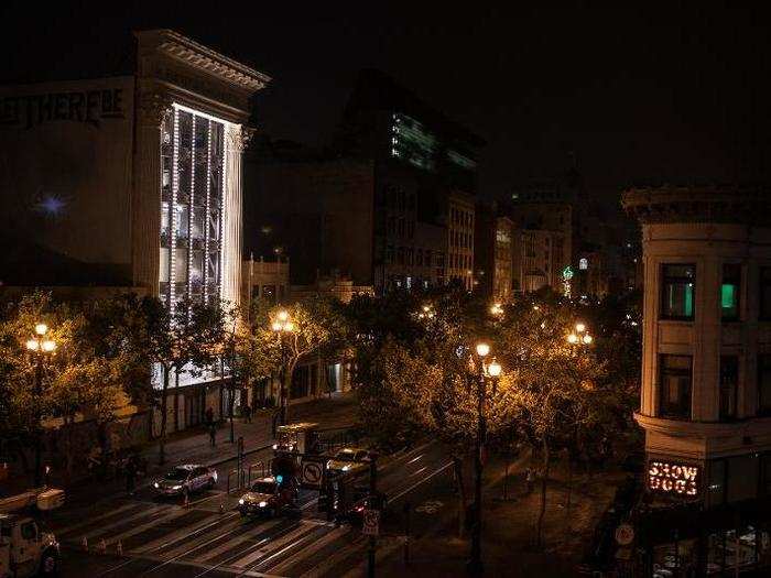 It also casts bright lights onto the street at night, which makes the block feel more welcoming, or at least a little bit safer.