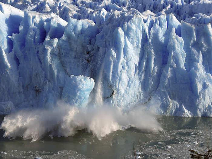 Glaciers around the world are losing ice at unprecedented rates thanks to rising global temperatures. Here, the Perito Moreno glacier in Argentina experiences an unexpected rupture.