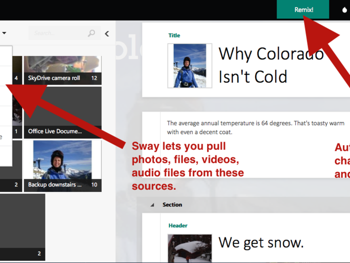 Sway is like an updated version of PowerPoint.