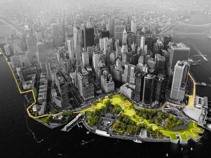 There are plans to stop the demise of America’s greatest city. They include this green buffer zone, which its designers are calling ‘The Big U.’