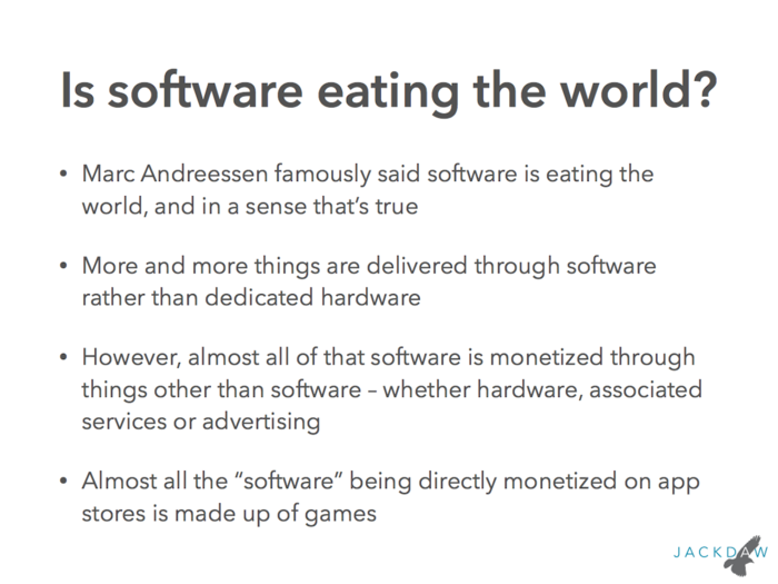 Software is eating the world, but there