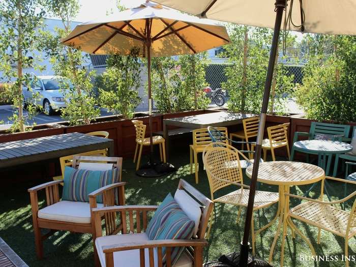 A huge perk of having your startup office in Los Angeles is the great weather all year round. The company built this patio so employees could soak up some sun on their lunch break.