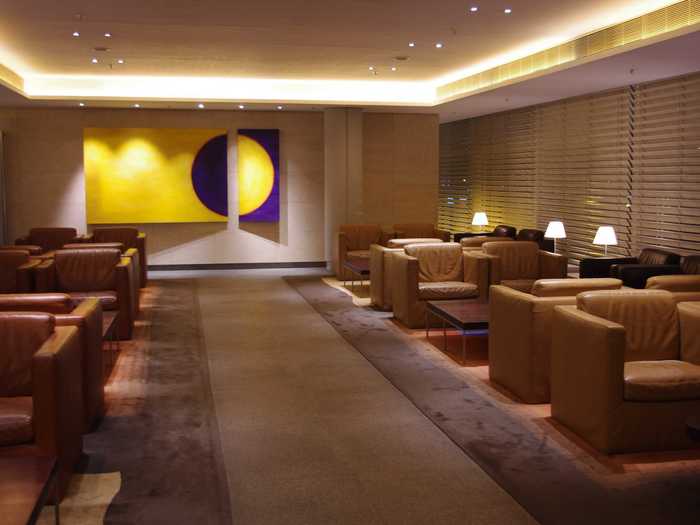 The lounge offers plenty of space to spread out and relax before a long flight.