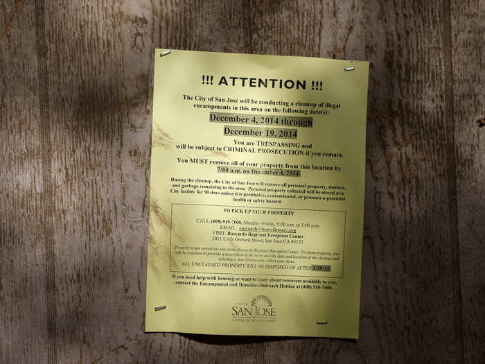 The city warned residents that they would be evicted just three days before it happened. "It was a change in approach," Ray Bramson, San Jose