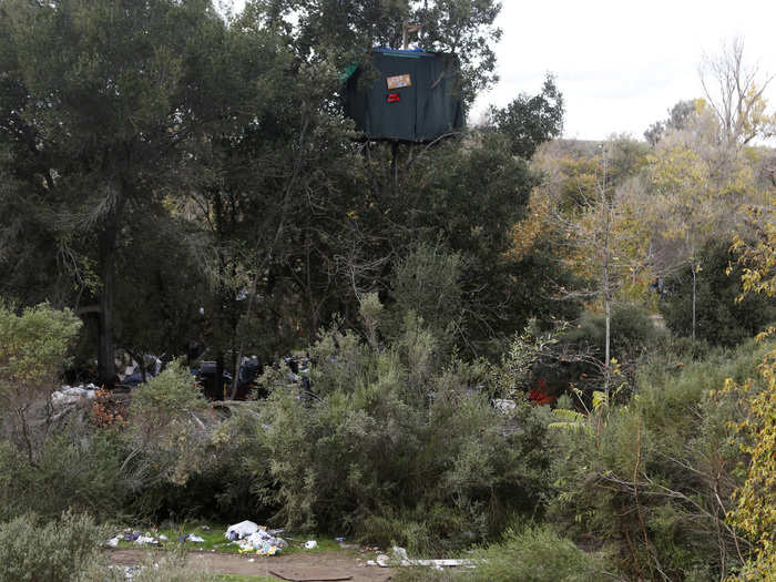 Though many Jungle residents slept in tents or bunkers, others had built more complicated structures that needed to be taken down.