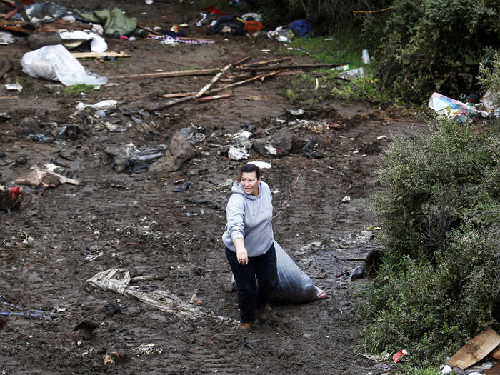 Collecting and transporting her things proved to be difficult, as Sanchez had no proper storage containers and opted for a plastic bag instead.