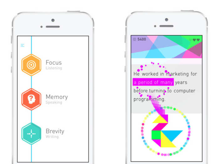 Elevate helps you improve your memory, focus, and speaking skills.