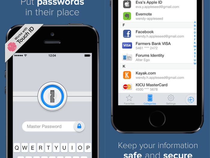 Never forget your password or login details again with 1Password.