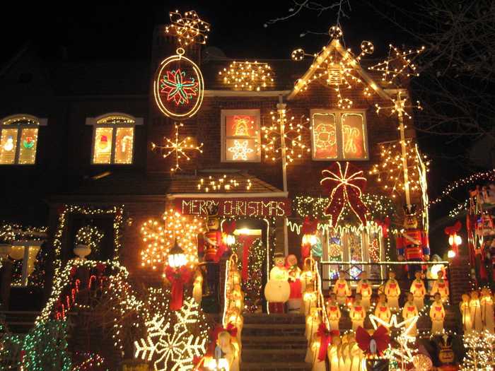 Homes in Dyker Heights, Brooklyn have some of the most impressive light displays you