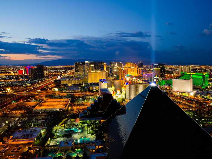 NEVADA: Cruise the 4.2-mile Las Vegas Strip, home to many of the largest hotels and casinos in the country.