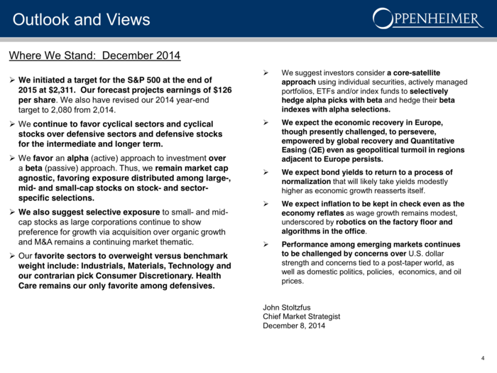 Bond yields will rise modestly in 2015.