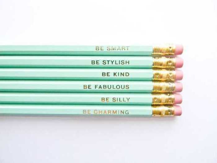 Put a smile on your employee’s face with these “gentle reminder” pencils from Etsy.