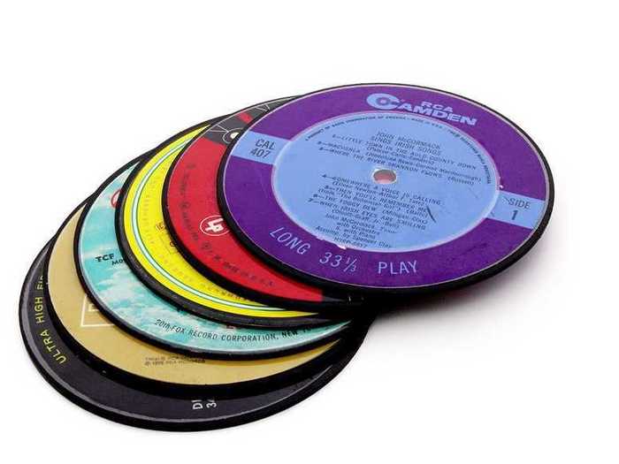 Hipster employees will appreciate these retro coasters cut from real vinyl records.