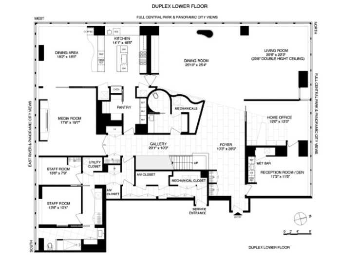 The floor plan for the lower level.