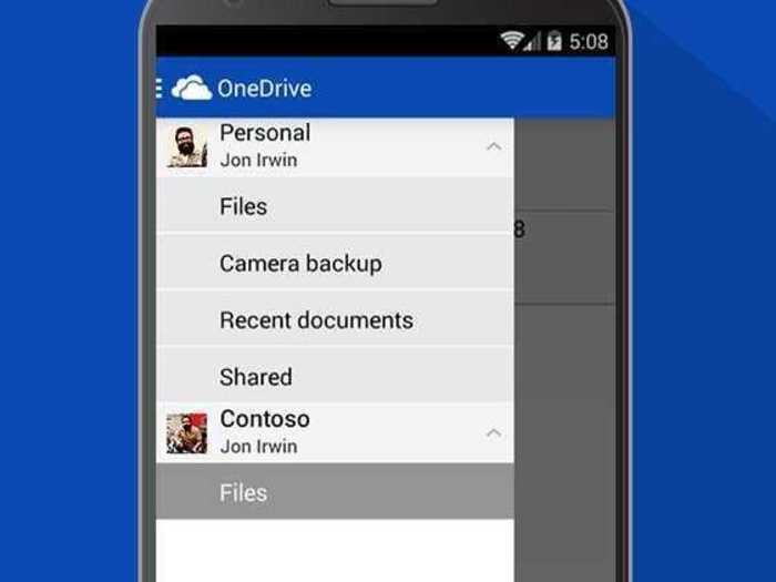 Use two Microsoft cloud storage accounts on your Android phone