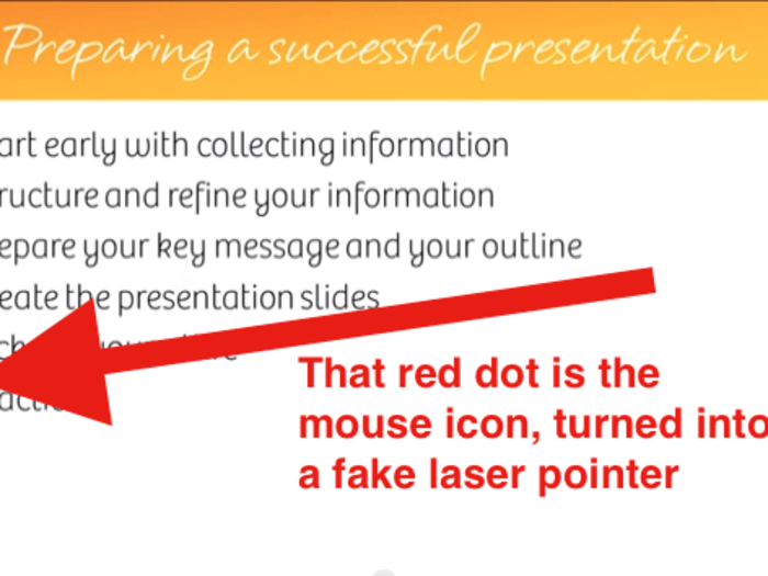 Turn your mouse icon into a laser pointer