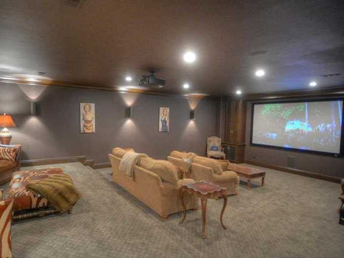 The mansion even has an in-house movie theater.