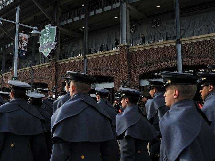 Game Day starts with one of the most impressive traditions, known as the "march on." Hours before the game, Army