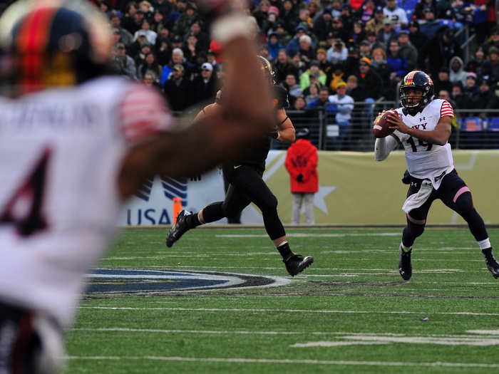 Midshipman Second Class Keenan Reynolds, a junior at the Naval Academy and the team