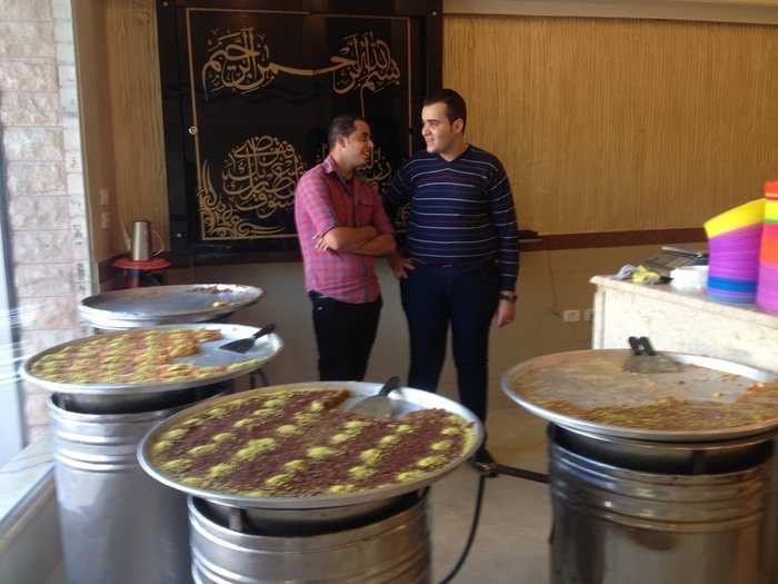 Still, life goes on in Gaza. At this bakery, members of the same family have been serving baklava, kanafeh, and other regional sweets for generations.