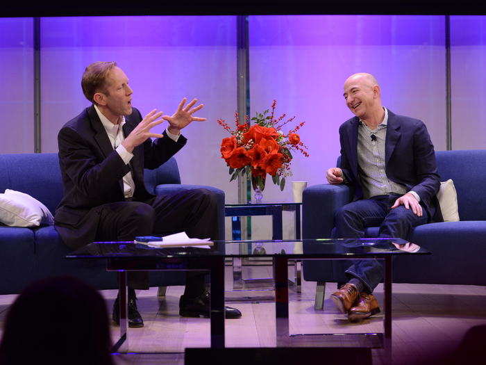 Just before lunch, Jeff Bezos, chairman and CEO of Amazon, was interviewed by Business Insider