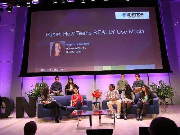 Then it was time for the teenagers to discuss what media teens really use, with moderator Stephanie Retblatt, chief brainiac at Smarty Pants.