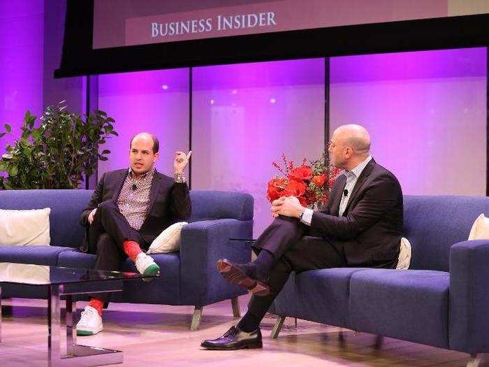 Brian Stelter, host and senior media correspondent at CNN, left, spoke with Matt Strauss, SVP of Comcast.