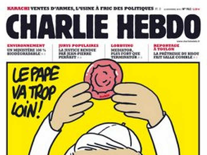 Charlie Hebdo often takes on the Pope.