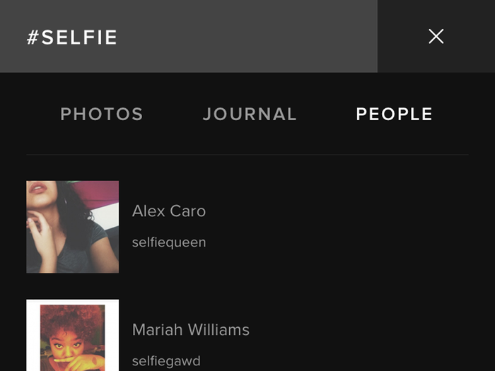 Click back into the main menu, then click Explore to explore other people