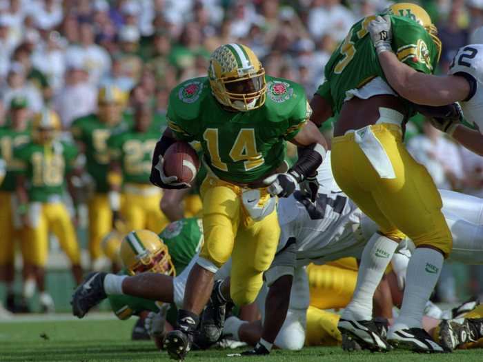 And the merit decals on the helmets.  It was after Oregon reached the Rose Bowl in 1995 that Nike CEO Phil Knight got involved....