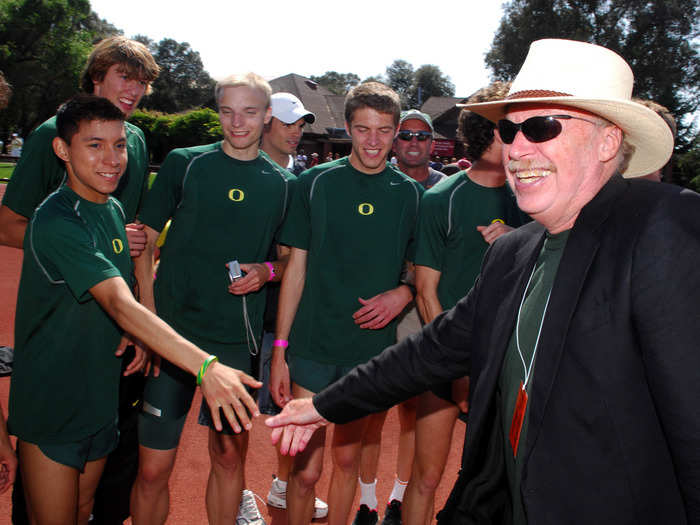 Phil Knight, who ran track at Oregon, got involved, began donating money, and was asked to come up with uniforms that would help Oregon recruit better athletes.