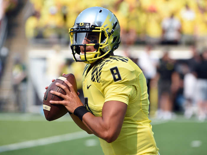 And even when Oregon wears colors, they are often just a loose interpretation. The wackier, the better. Just ask Marcus Mariota.