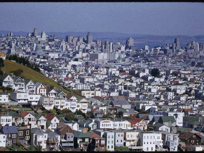 This is an amazing view of Nob Hill and the Financial District.