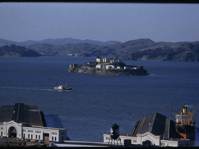 Cushman spotted Alcatraz in this photo from 1955, when the island was still an active federal penitentiary.