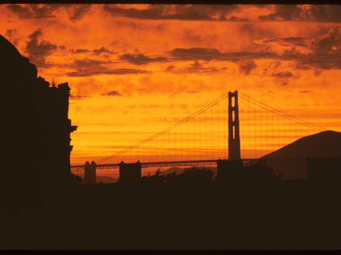 He captured a dramatic sunset in 1959.