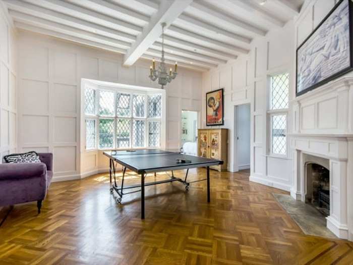 This ping pong table seems a little out of place with the rest of the lavish decor.