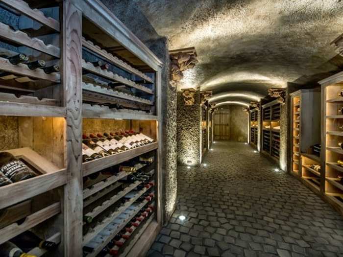 This cave-like wine cellar is great for serious collectors.