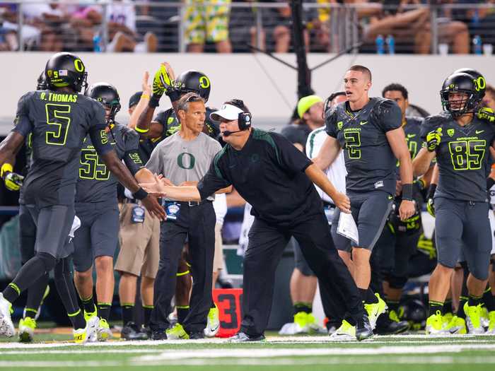 And that was when it became "anything goes." Here is what Oregon wore to open the 2011 season.